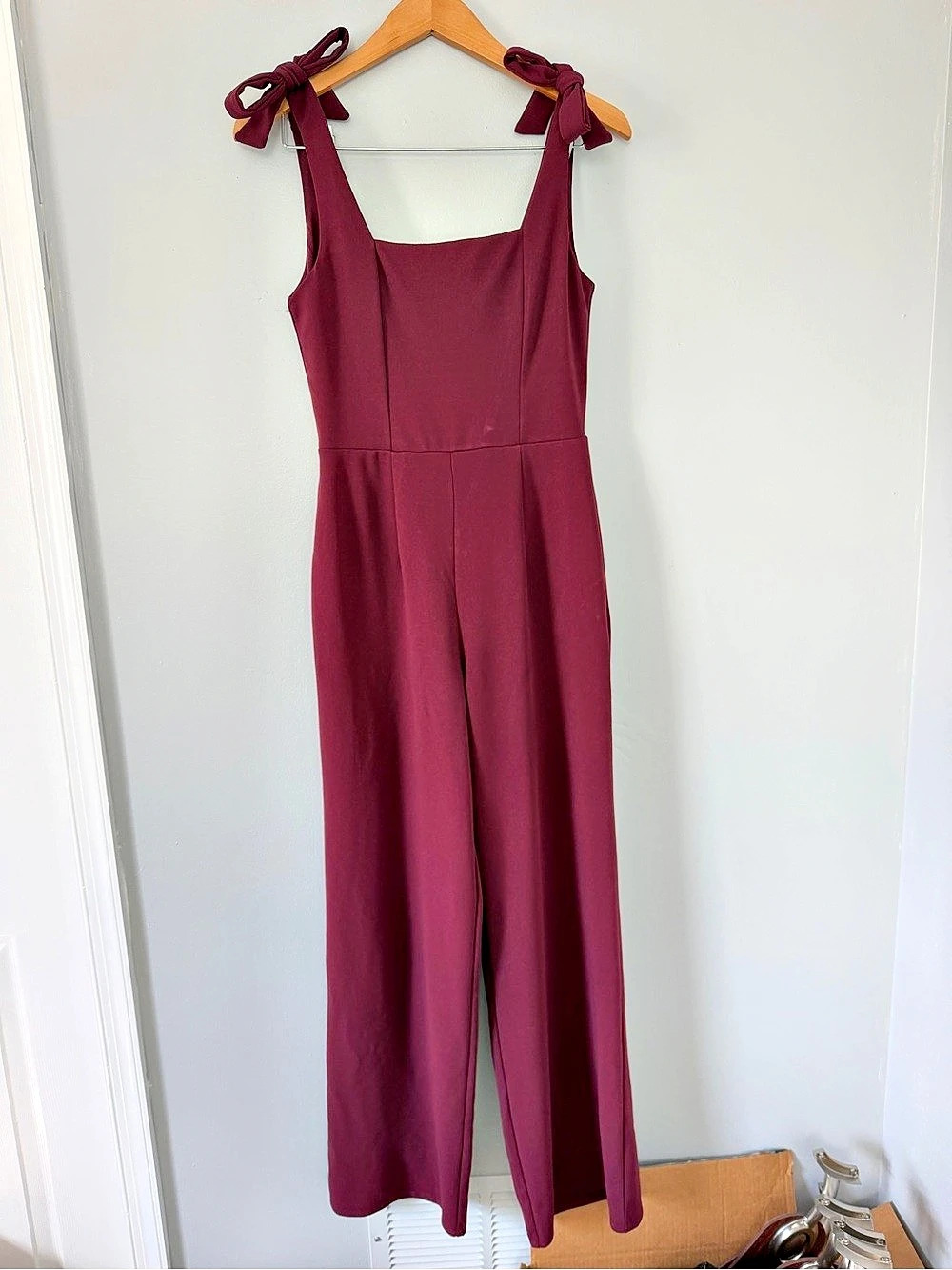 Burgundy Wide Leg Jumpsuit Size Medium Like New